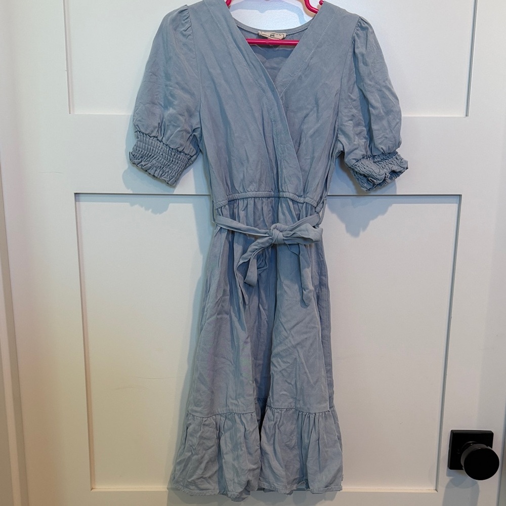 Hayden Girls Light Blue Top with Crew Neck